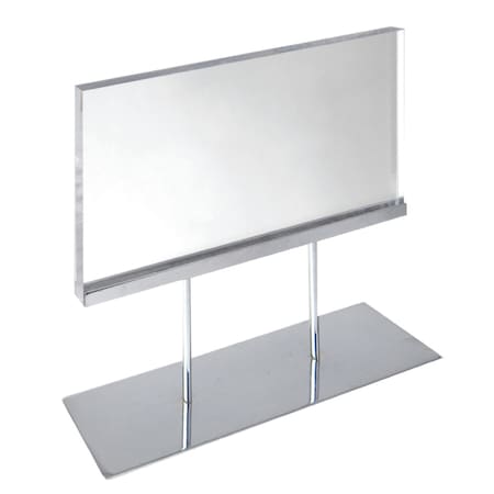 Azar Displays Acrylic Block Counter Sign Holder on Chrome Stand 17"W x 19" H 104566